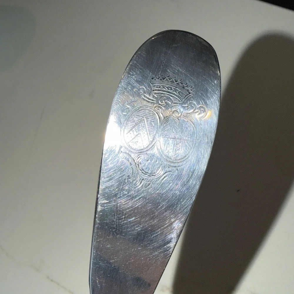 Gorham Extra-Large Plate Spoon Signed : 1780: Rochambeau, To Lt. Gov.Jabez Lowe